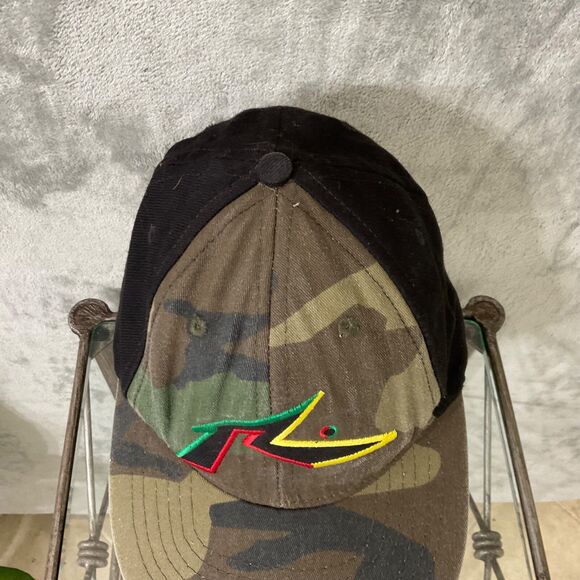 Vtg.  Rusty Black & Camo Snapback Hat Rasta Colorway hat cap * - Picture 3 of 9